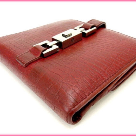 Gucci Wallet Purse Folding wallet Jackie Red Woman Authentic Used Y1563 - Picture 4 of 5
